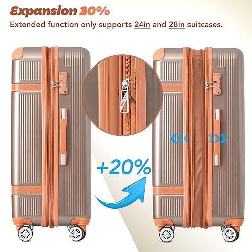 Merax Hardside Rugged Travel Suitcase Luggage with 8 Spinner